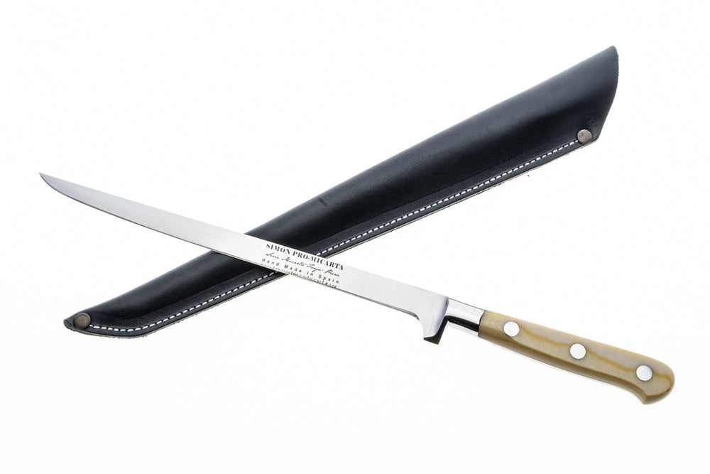 Simón PRO Micarta Fillet Knife 8.5" — Leather Sheath Included