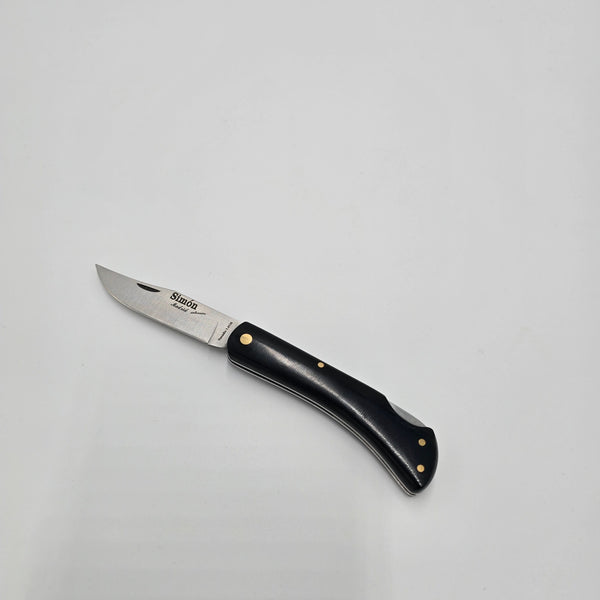 Bowie Black Micarta folding knife - blade open