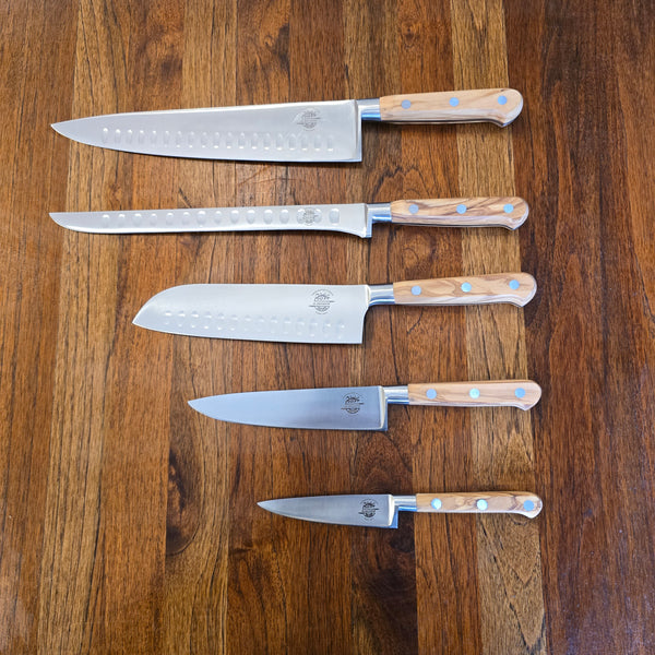 Handmade Spanish 5-Piece Olive Wood Knife Set