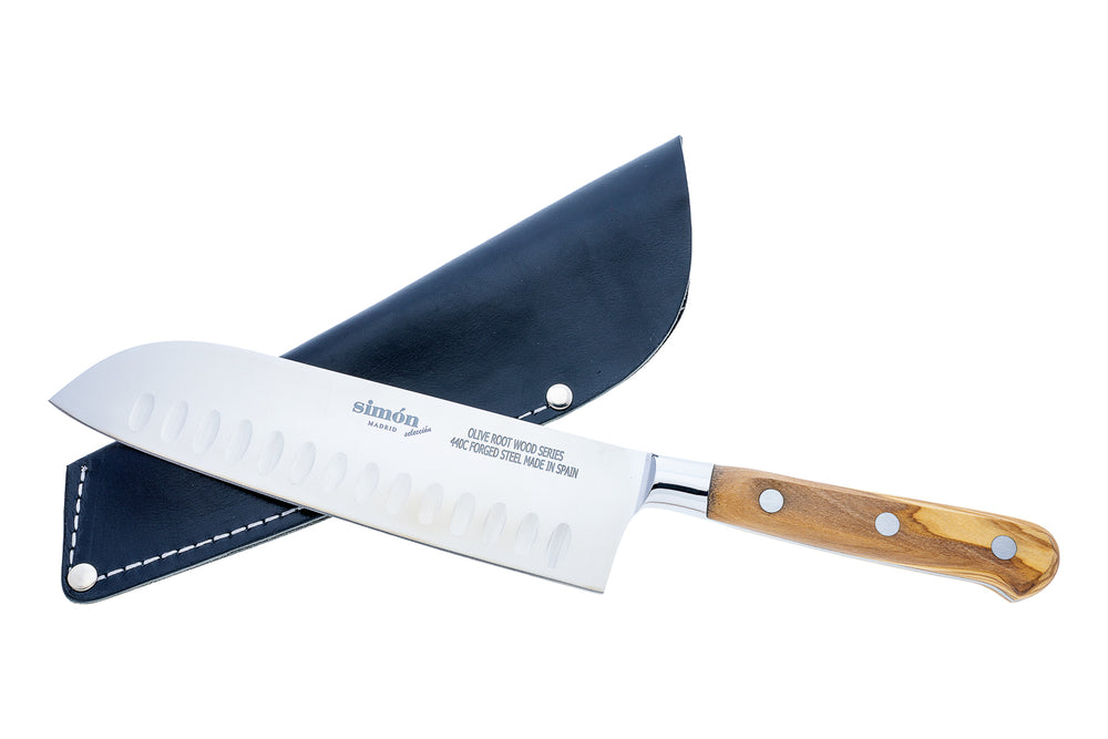 Santoku Simón PRO Olivo – 440C Forged Spanish Chef Knife
