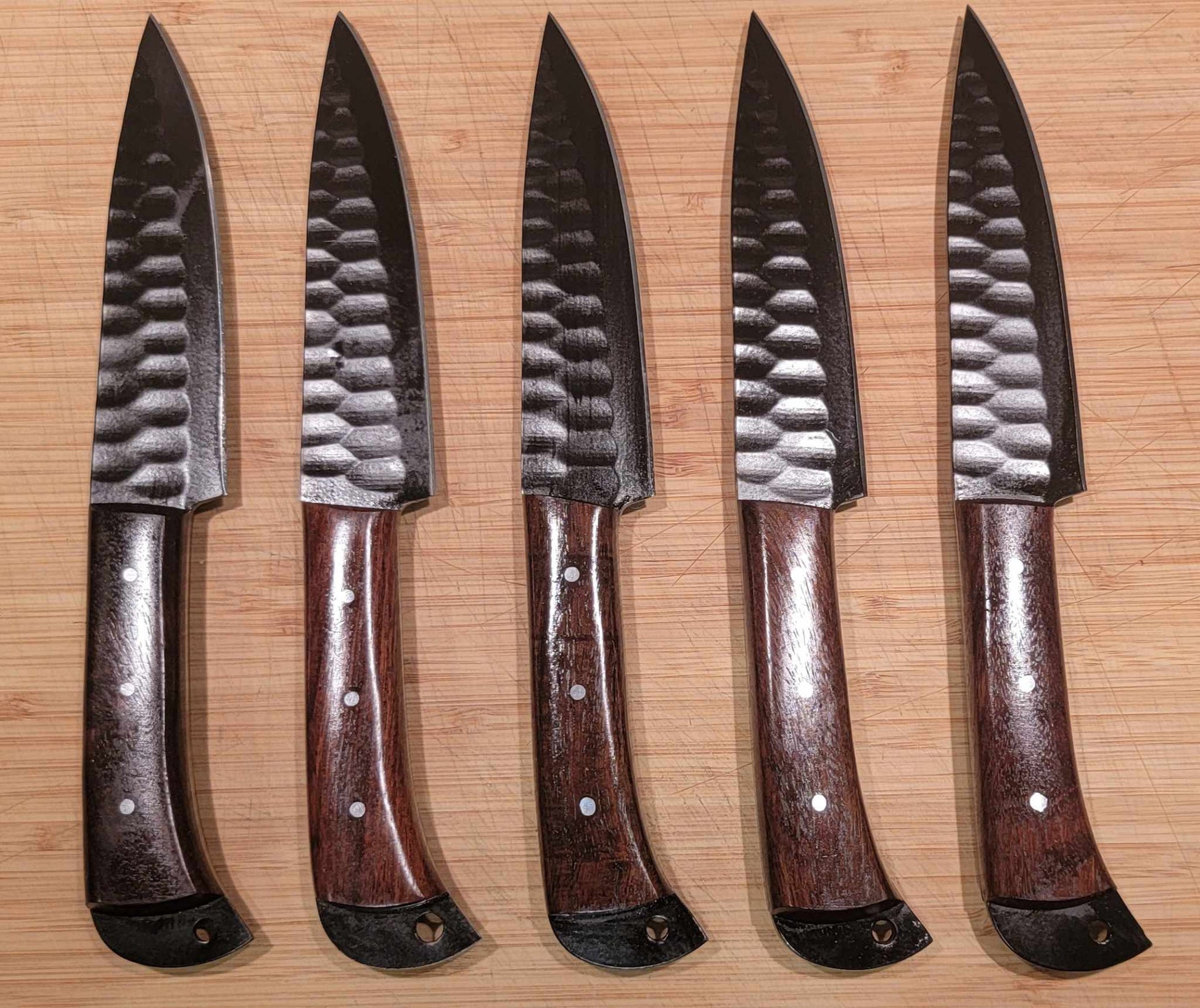 Hand forged steak knives