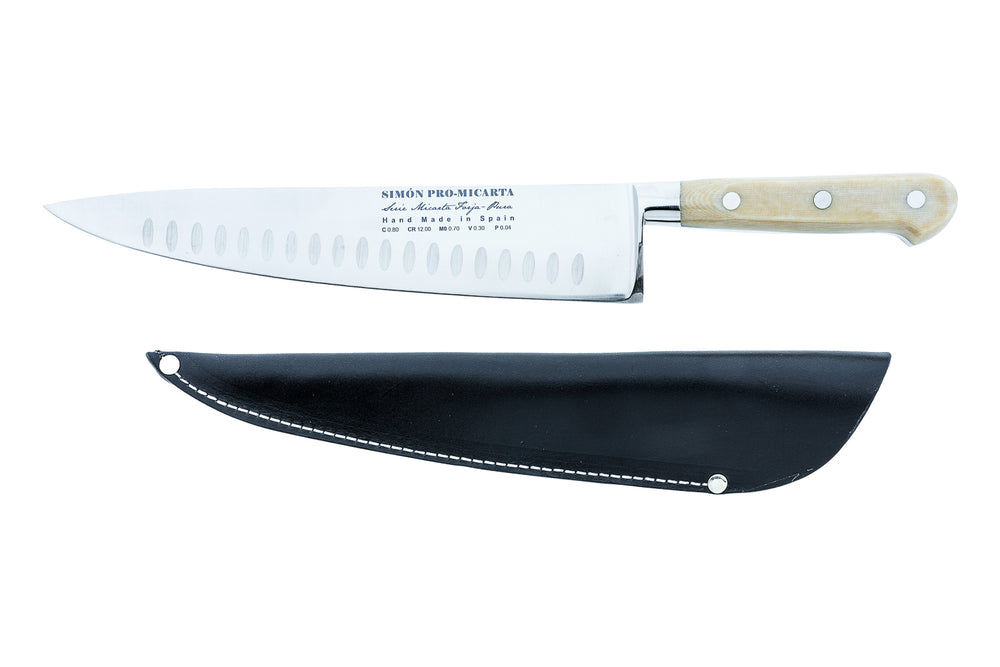 Simón PRO Micarta Chef's Knife 10" — Leather Sheath Included