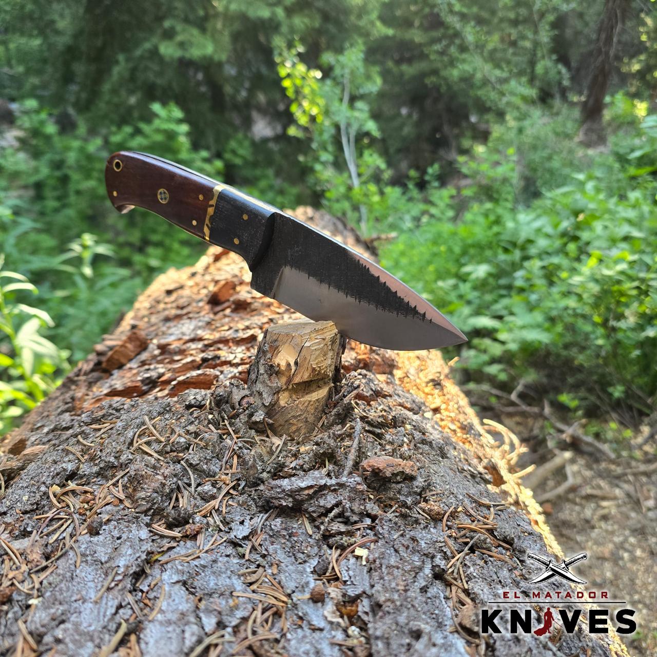 Clearance Sale - Handmade Carbon Steel Hunting Knife shops With Wood Handle & High Quality Leather Sheath