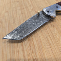 El Matador's Tanto Damascus Pocket Knife view 3