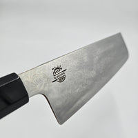 Simón Damascus Japan Olivo 7" Nakiri Knife view 4