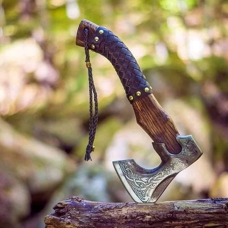 5160 Steel Axe with Leather wrapped handle