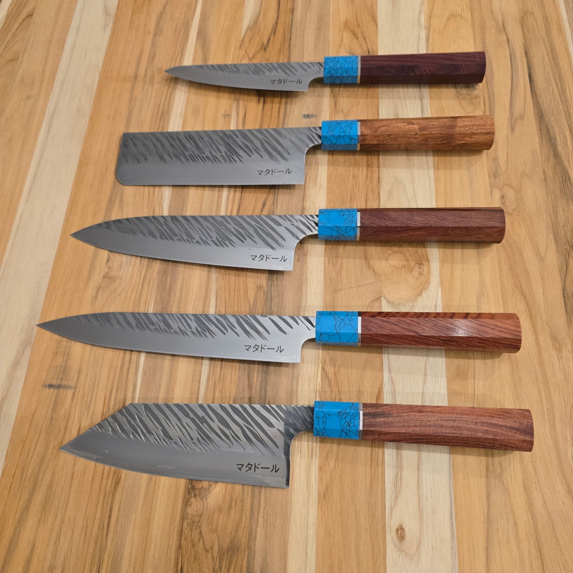 Premium hand-forged Spanish knives arranged for wholesale partners